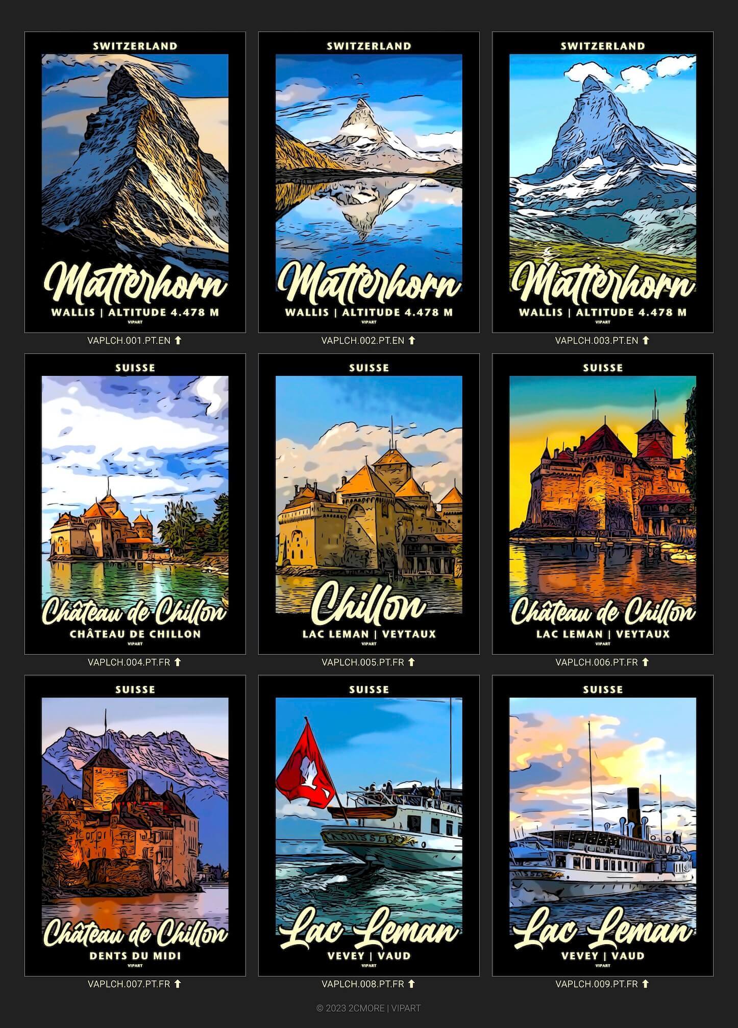 VIPART PLACES poster portfolio Zwitserland