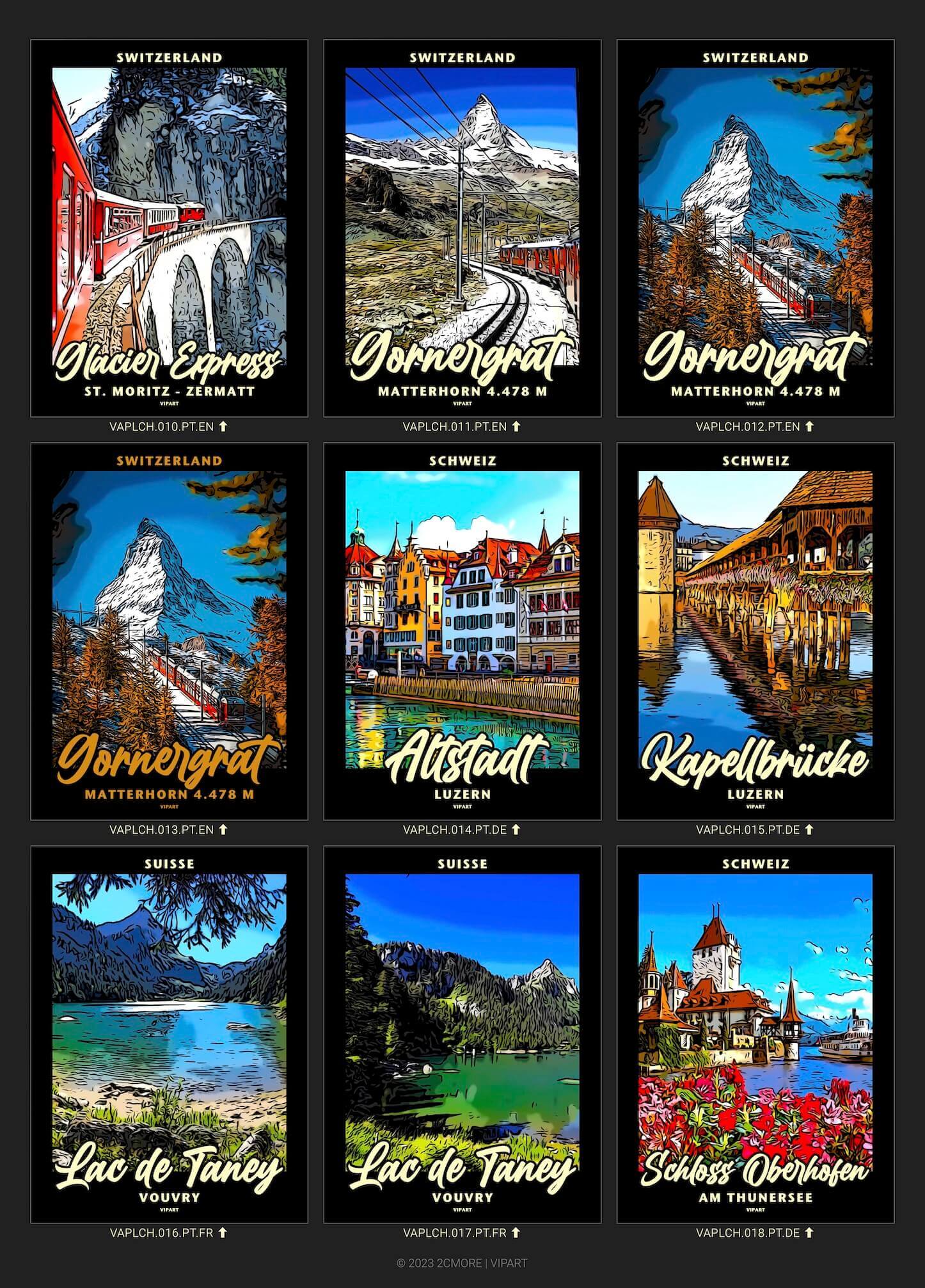 VIPART PLACES poster portfolio Zwitserland