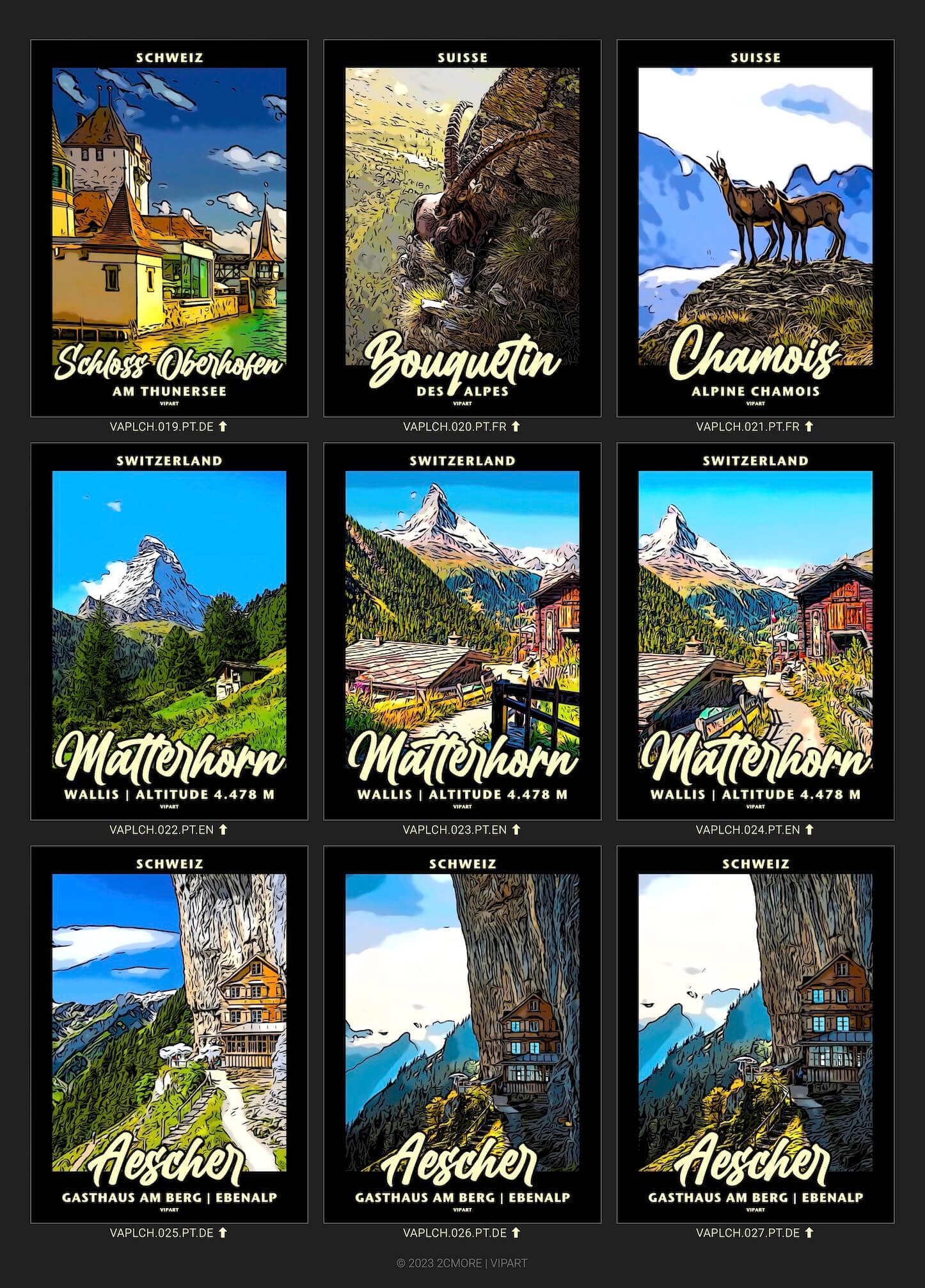 VIPART PLACES poster portfolio Zwitserland