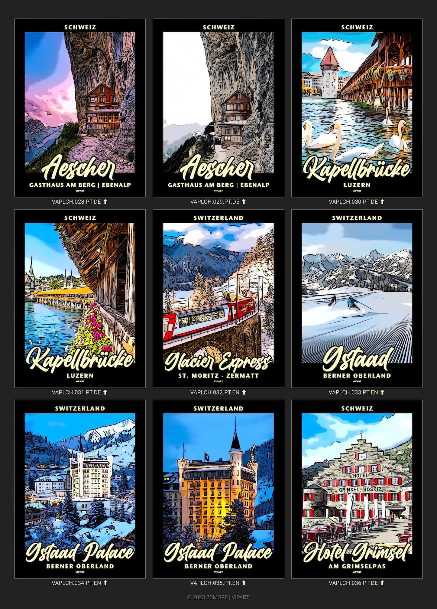 VIPART PLACES poster portfolio Zwitserland