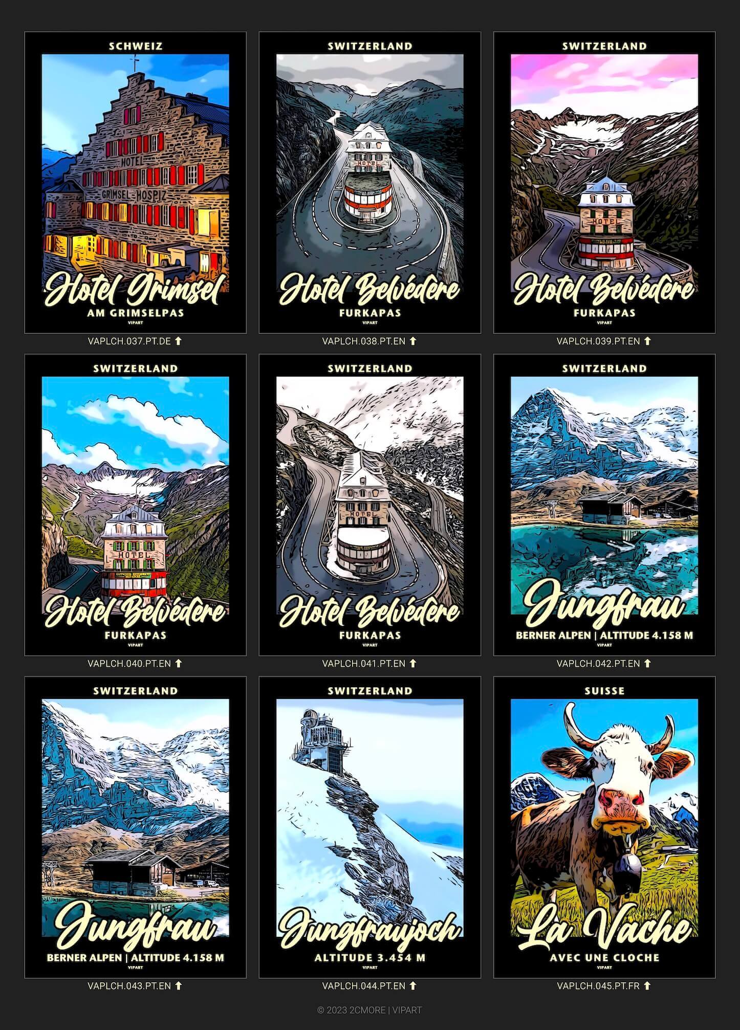 VIPART PLACES poster portfolio Zwitserland