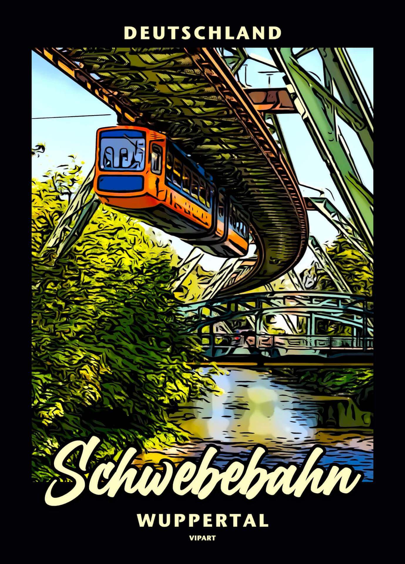 VIPART poster Schwebebahn Wuppertal Deutschland