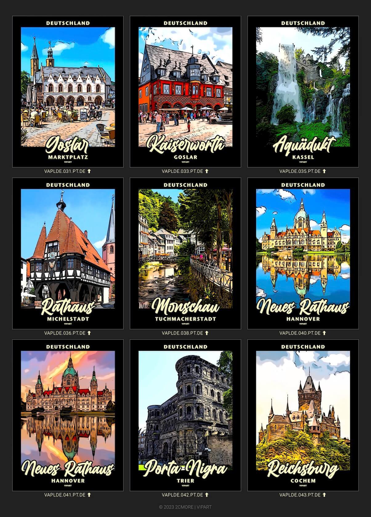 VIPART PLACES poster portfolio Duitsland