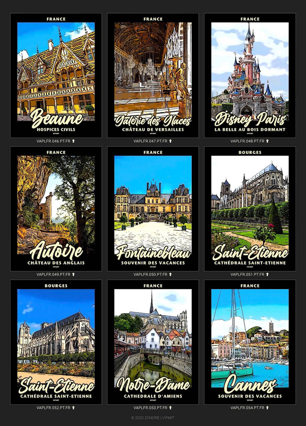 VIPART PLACES poster portfolio Frankrijk