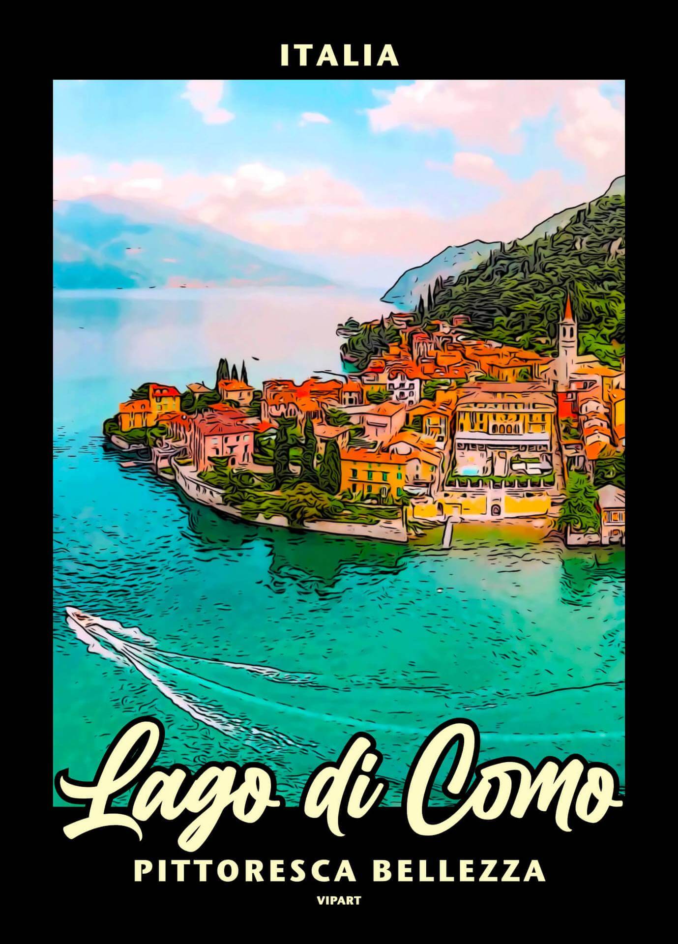 VIPART poster Lago di Como in Lombardije