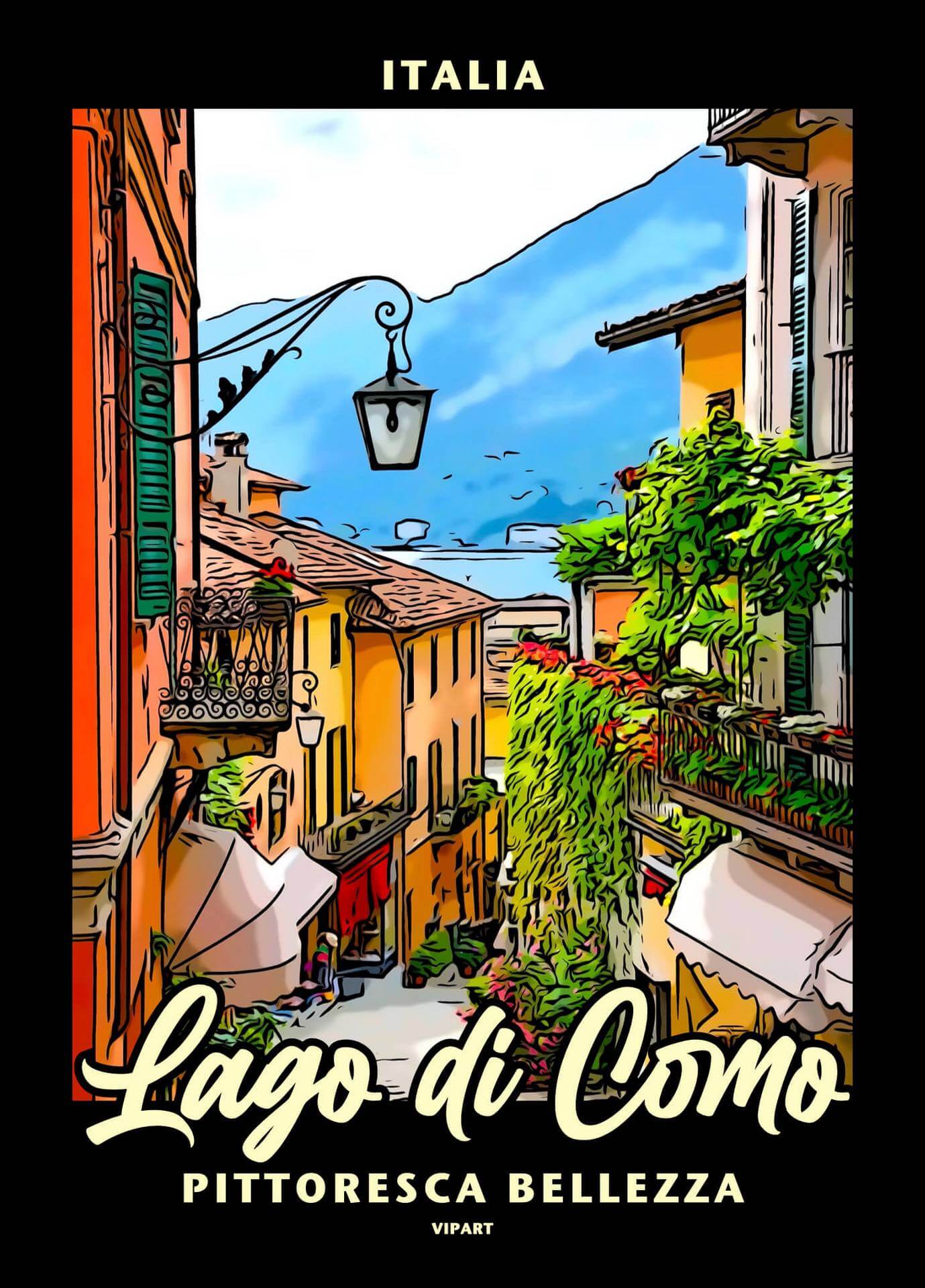 VIPART poster steegje rondom het Lago di Como