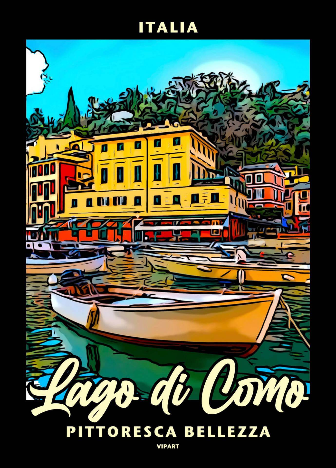 VIPART poster Lago di Como Italiaans Alpenmeer