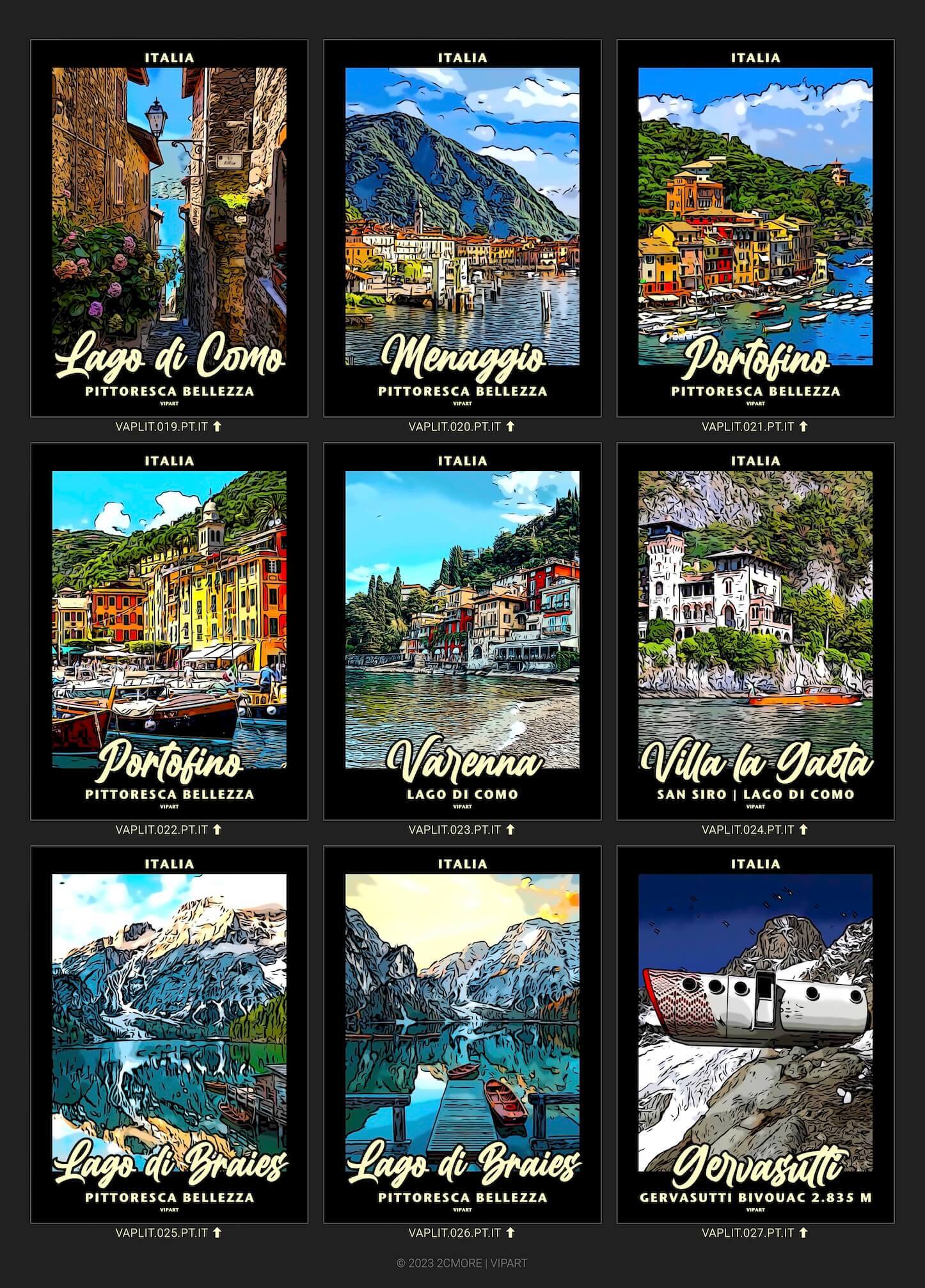 VIPART PLACES poster portfolio Italië