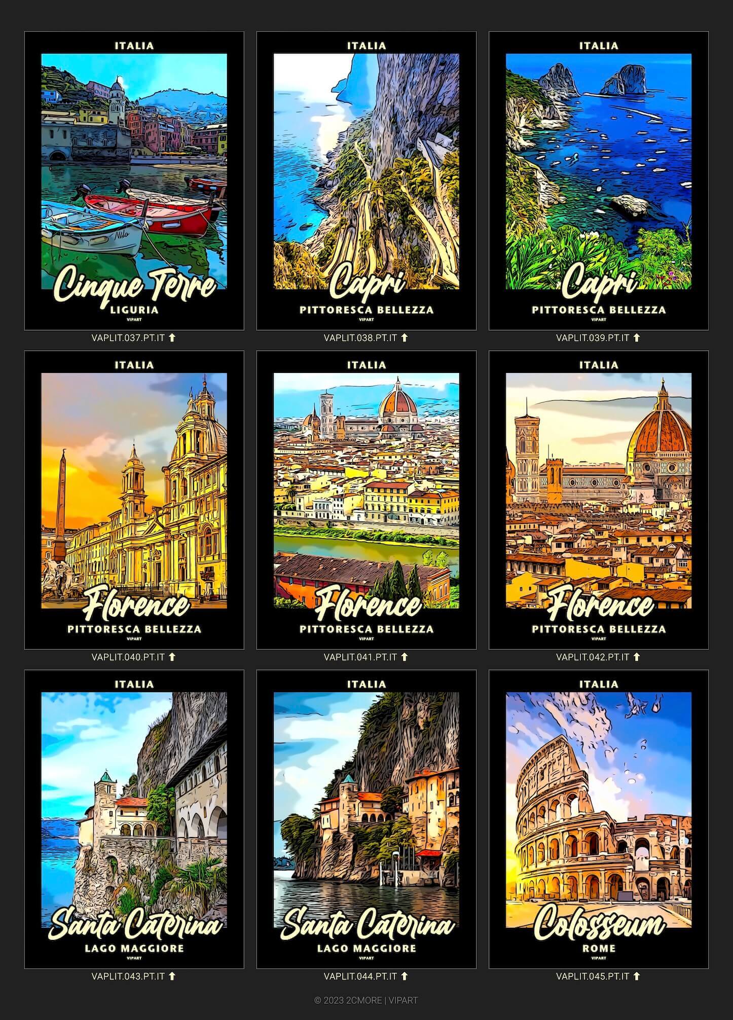 VIPART PLACES poster portfolio Italië