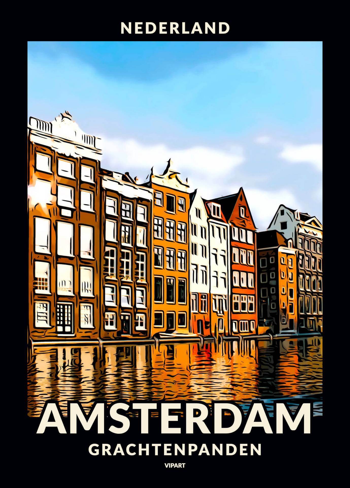 VIPART poster Grachtenpanden in Amsterdam Nederland