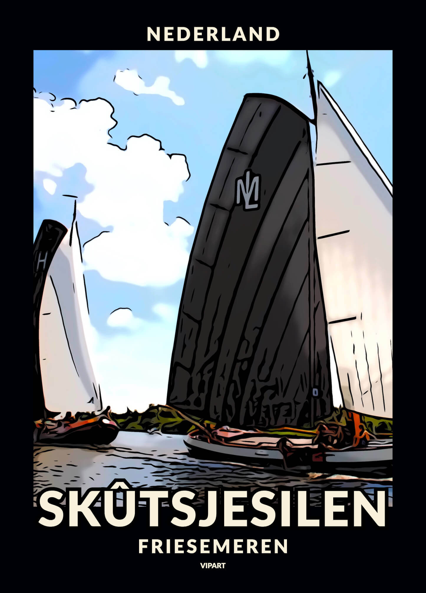 VIPART poster Skûtsjesilen Friesemeren Friesland Nederland