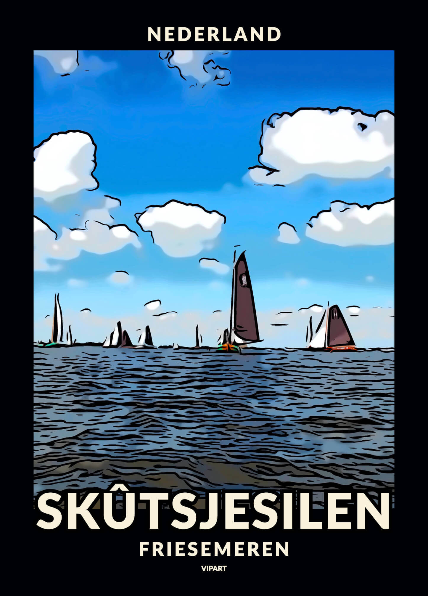 VIPART poster Skûtsjesilen Friesemeren Friesland Nederland