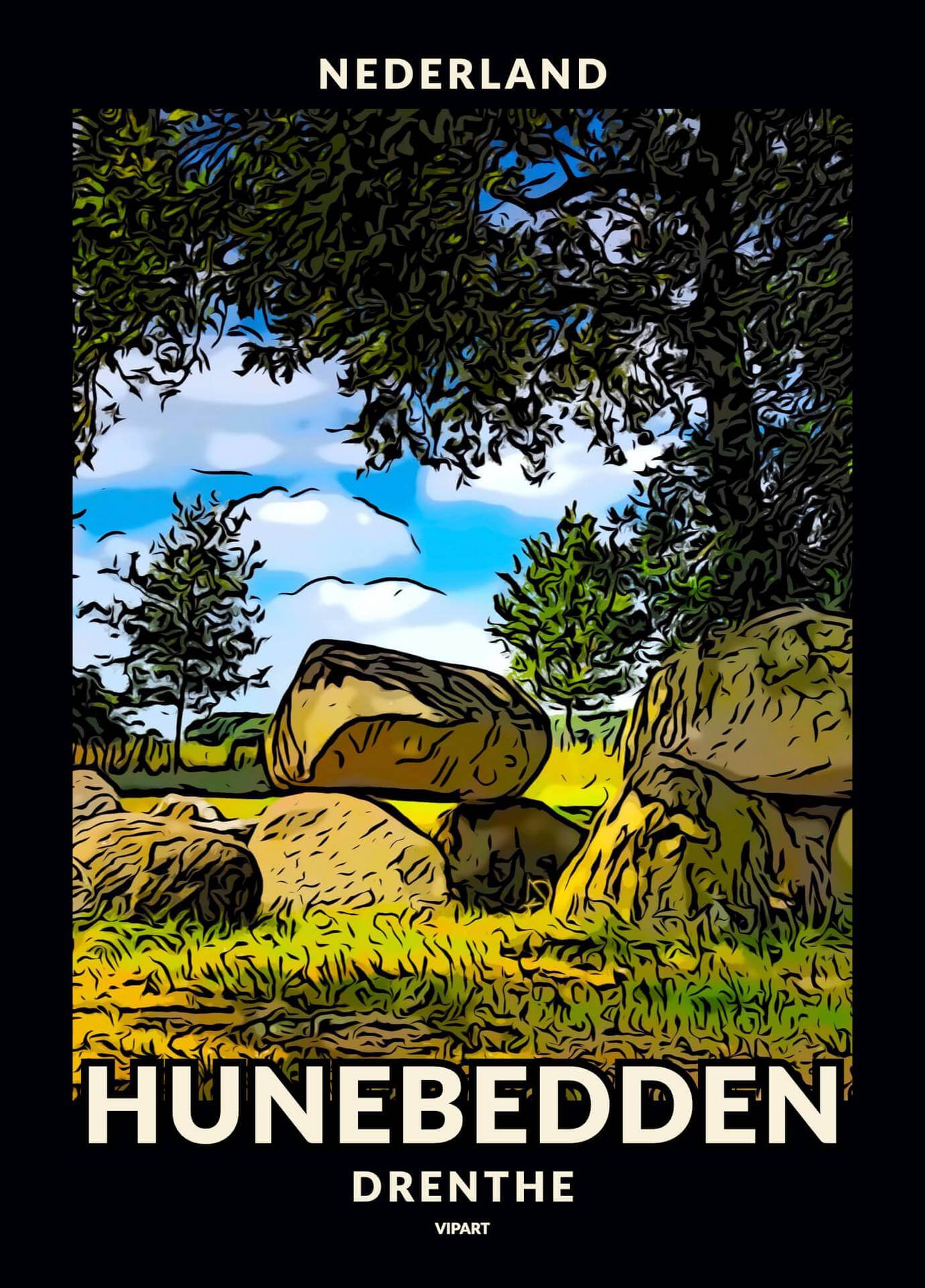 VIPART poster Hunebedden Drenthe Nederland