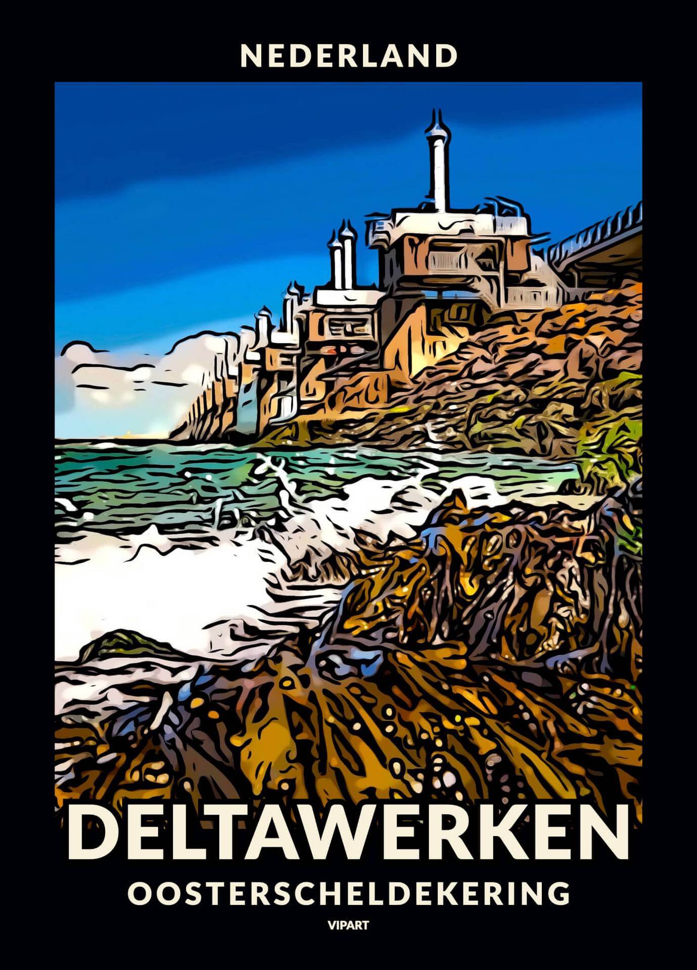 VIPART poster Oosterscheldekering Deltawerken Zeeland Nederland